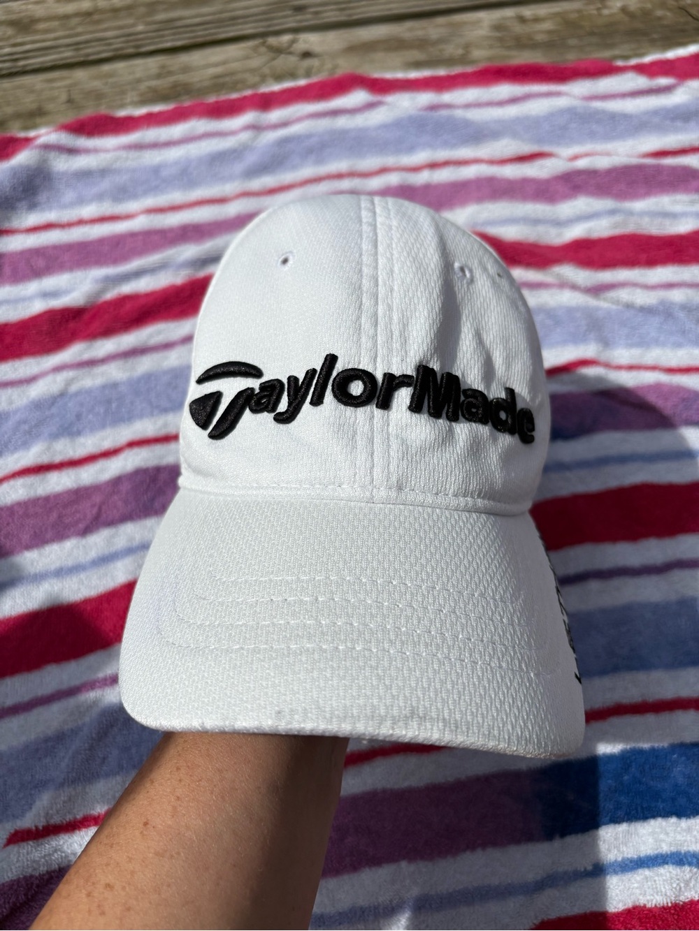 TaylorMade White Cap with Black Embroidered Logo